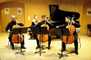 Wolf-Dieter Zastrow, Markus Jung & Alexey Shestiperov (v.l.n.r.) mit Yasuko Sugimoto-Shestiperov am Flügel bei David Poppers 