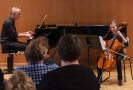 Während des Abschlusskonzertes des Workshops mit den Vier EvangCellisten innerhalb der 