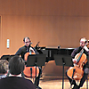 Quartettauftritt während des Abschlusskonzertes des Workshops mit den Vier EvangCellisten innerhalb der 