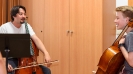 Mit Lukas während des dreitägigen Workshops der Vier EvangCellisten innerhalb der 