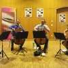 Sebastian Chong & MARA proben mit den Vier EvangCellisten (mit Alexey für den verhinderten Lukas) für das 'Cellism-Release-Konzert' innerhalb der 