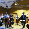 Mit Michael Falk bei der Abschlusspräsentation des Cello-Orchester-Workshops der 