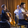 Mit MARA & Sebastian Chong bei der Abschlusspräsentation des Cello-Orchester-Workshops der 