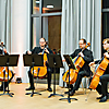 Die Vier EvangCellisten beim Abschlusskonzert der 