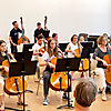 projects4cellos und Kursteilnehmer bei der Abschlusspräsentation des Cello-Orchester-Workshops innerhalb der 