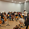 Bei der Abschlusspräsentation des Cello-Orchester-Workshops der 