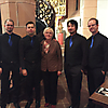 Die Vier EvangCellisten mit Helga Kaufmann nach ihrem Konzert in der St. Bartholomäikirche in Altenburg 2016 (Foto: Archiv)