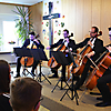Beim Schulkonzert der Vier EvangCellisten in Kooperation mit der Musischen Realschule Naila 2018 im Saal der Landeskirchlichen Gemeinschaft Naila (Foto: Musische Realschule Naila)